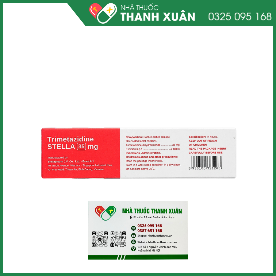 Trimetazidine Stella 35mg liệu pháp hỗ trợ điều trị triệu chứng ở những bệnh nhân đau thắt ngực ổn định